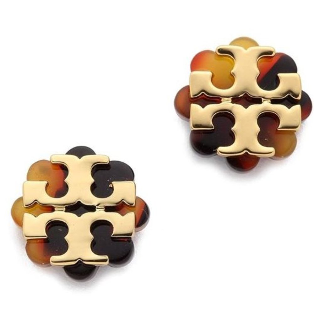 Tory Burch Women's Logo Flower Resin Stud Earrings